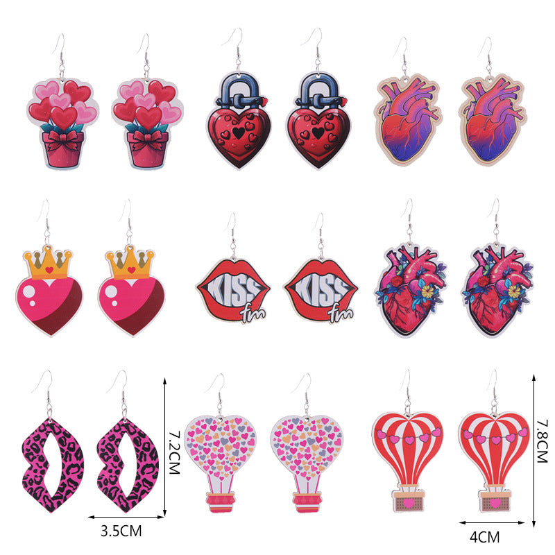 Wholesale Valentine's Day Pink Series Love Hot Air Balloon Earrings ACC-ES-ChouT001