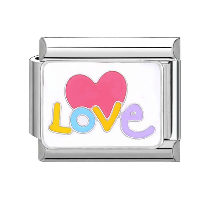 Wholesale Italian Charm Bracelet 9mm DIY Splicing Creative Pattern Stainless Steel Composable Bracelet