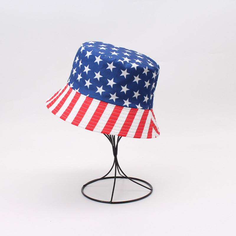 Wholesale American Flag Printed Double Sided Flower Bucket Hat ACC-HT-Wenh002