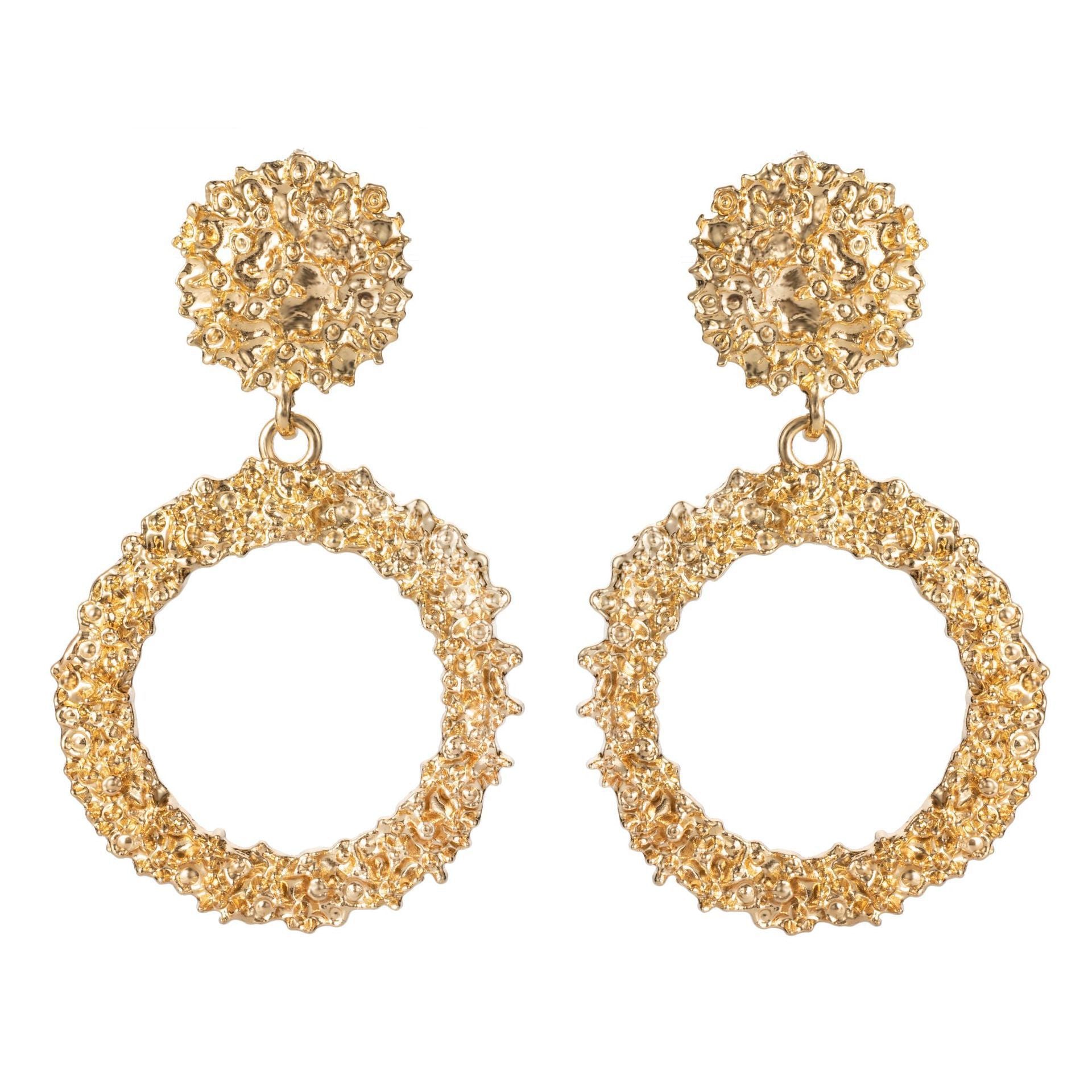 Wholesale exaggerated gold big circle  earrings