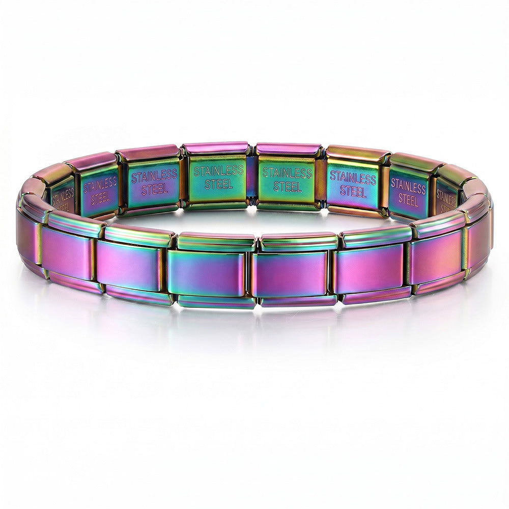 Wholesale Stylish Unisex Electroplated Stainless Steel Italian Charm Bracelet for Everyday Wear and Boutique Resale