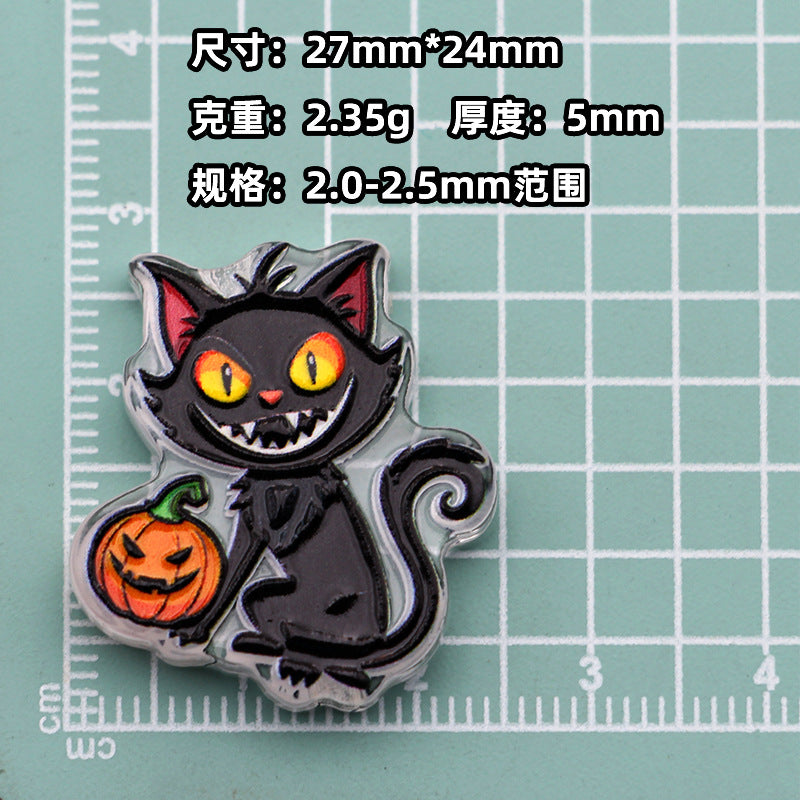 Wholesale  Acrylic Bead Charms Cartoon Pumpkin Ghost  Designs For DIY Jewelry Making And Phone Strap Fashion Gift Accessory
