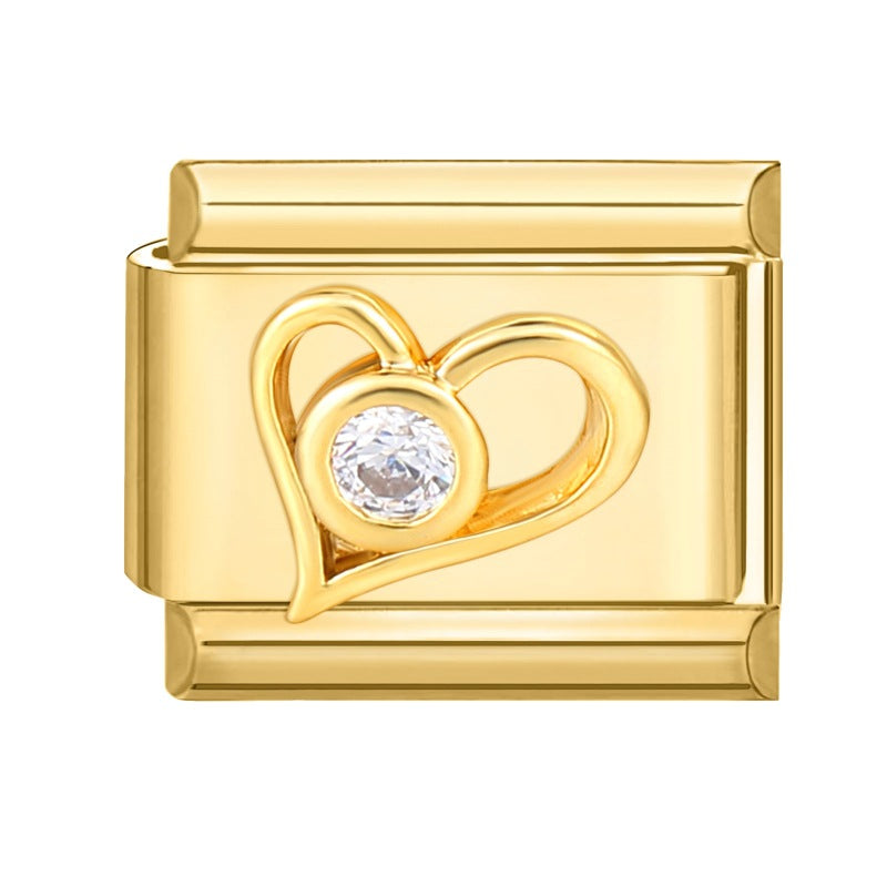 Wholesale Italian Charm Bracelet 9mm DIY Splicing Removable Stainless Steel Gold Base Moon Composable Bracelet