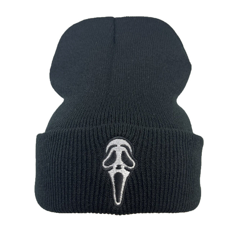 Wholesale  Horror Skull Embroidered Knitted Hat