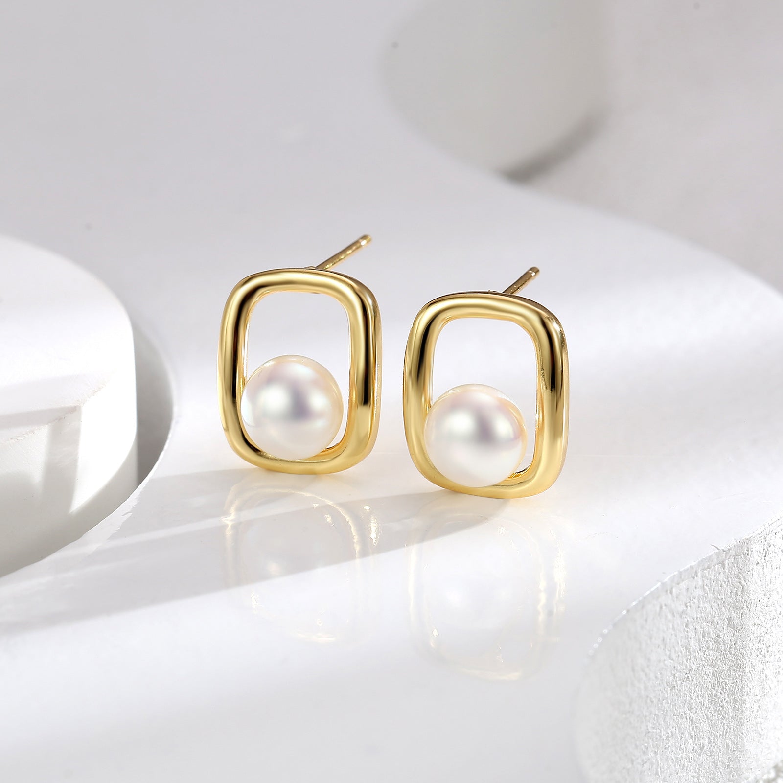 Wholesale s925 silver needle pearl earrings