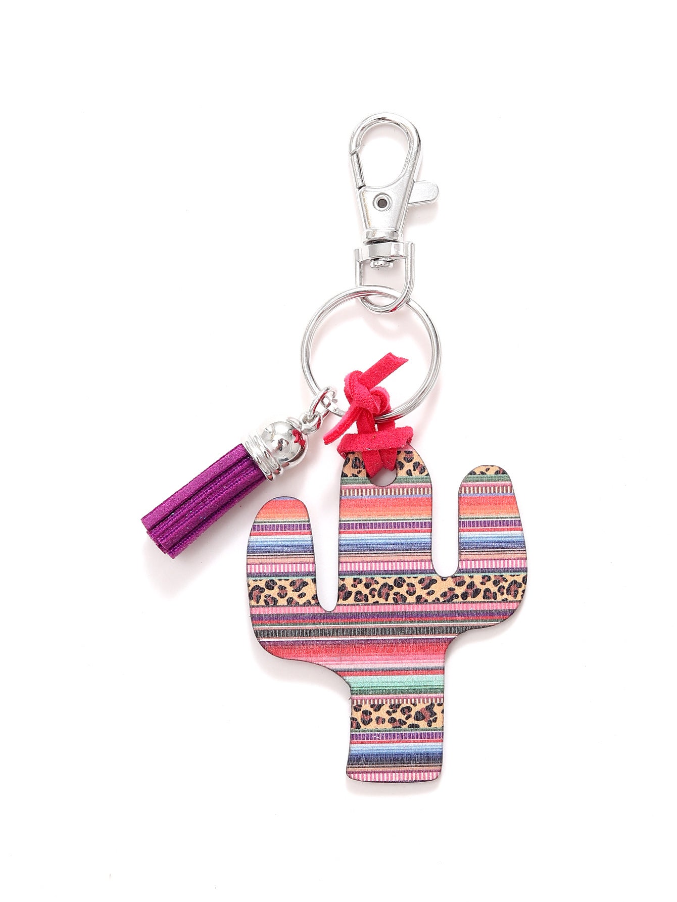 Wholesale Wooden Cactus Leopard Print Keychain ACC-KC-YTian030