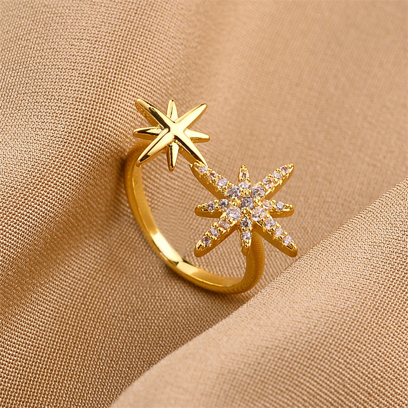 Wholesale Micro-paved Fashion Adjustable Open Rings