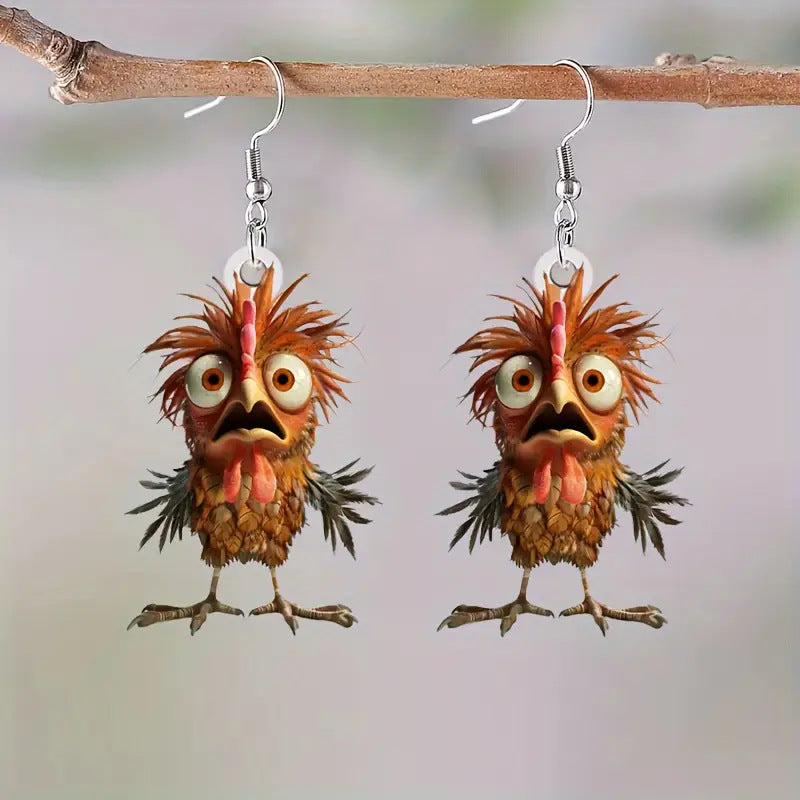 Wholesale  Funny Chick 2D Acrylic Earrings