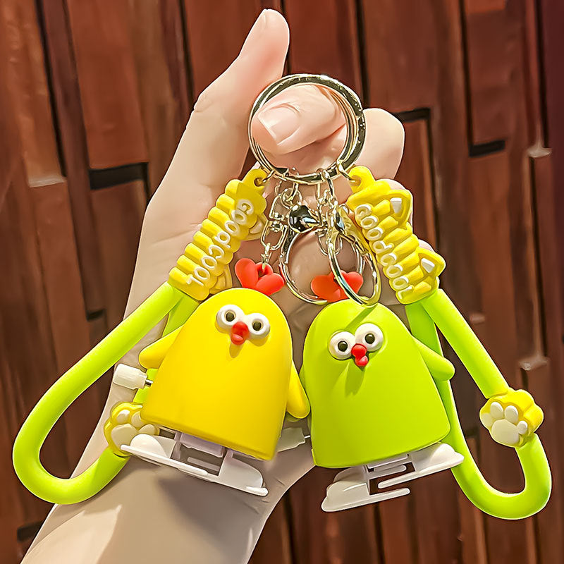 Wholesale Decompression Spring Chicken Plastic Keychain ACC-KC-Zhicheng002