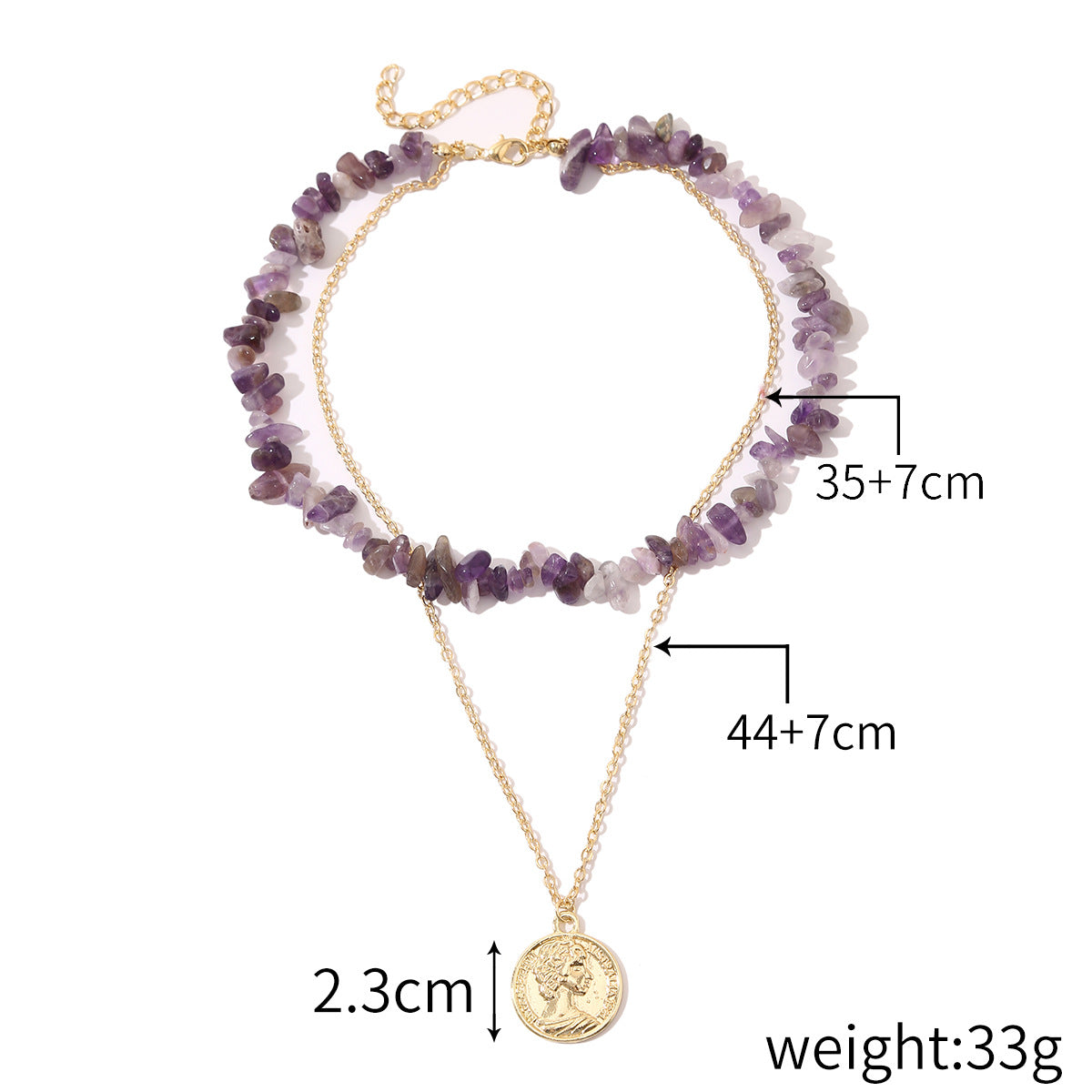 Wholesale  Summer Shell Color Stone Color Shell Natural Stone Necklace