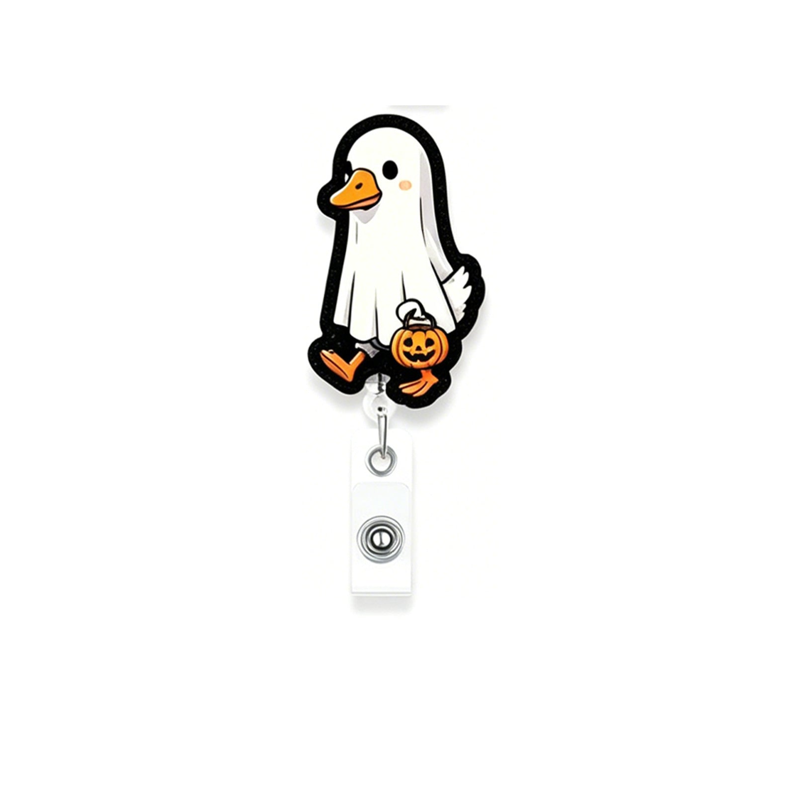 Wholesale Acrylic Retractable Badge Reel with Alligator Clip,   Goose Design,  Party Jewelry Accessory