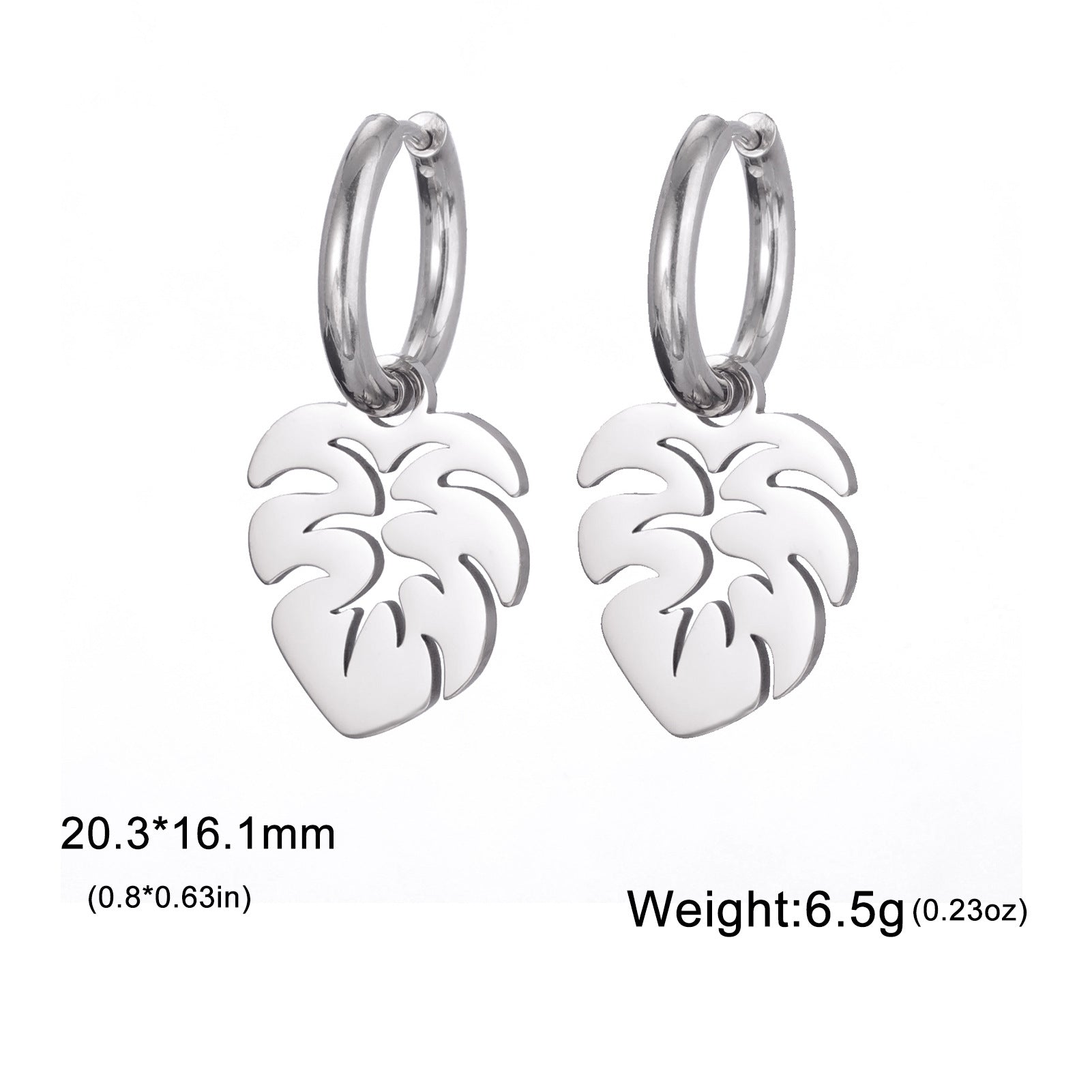 Wholesale Electroplated Stainless Steel Heart-Shaped Earrings Simple Western Style Women Fashion Jewelry Accessory Boutique Resale