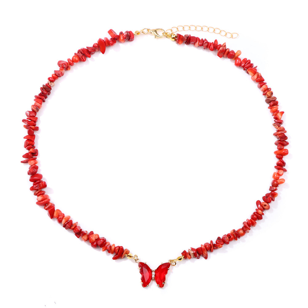 Wholesale Agate Bead Necklace with Artificial Crystal Pendant,  Geometric Handmade Jewelry Accessory for Women Everyday Wear