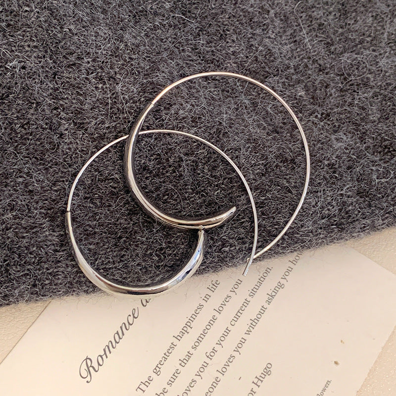 Wholesale hoop solid color glossy large earrings