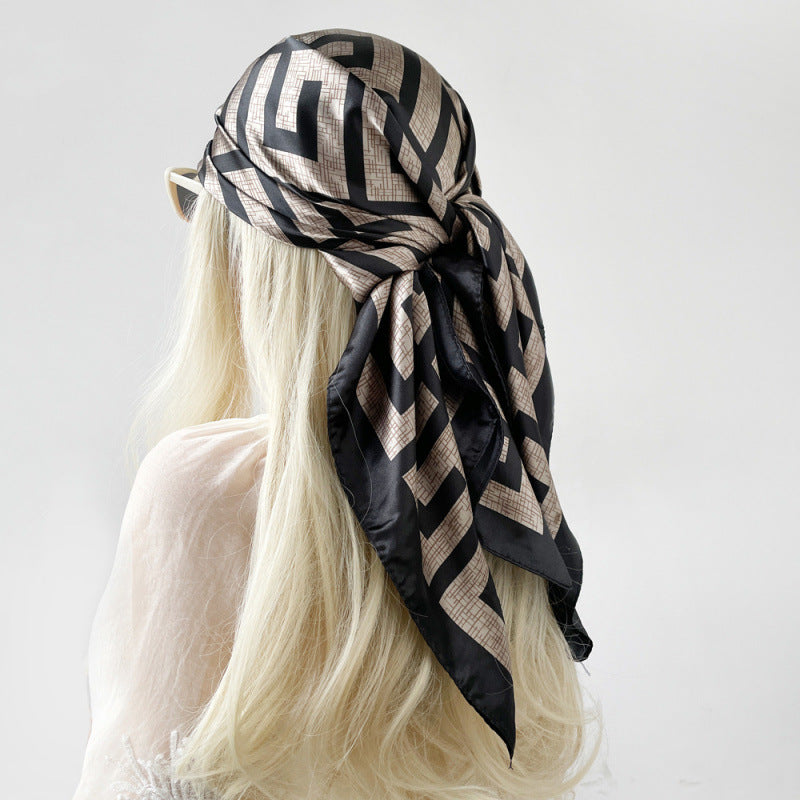 Wholesale Stylish Women S Satin Square f 90Cm Printed Headwrap Gift Resale Accessory