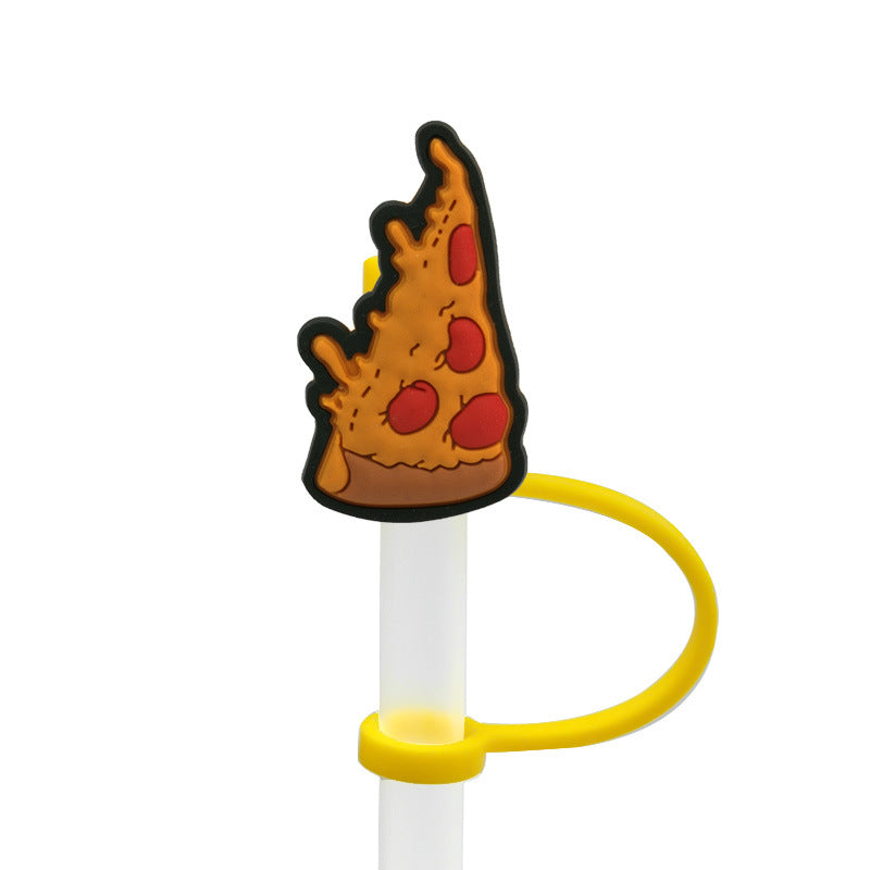 Wholesale 20PCS 7-8mm Cartoon Food and Beverage Silicone Straw Tube Cap Straw Decoration