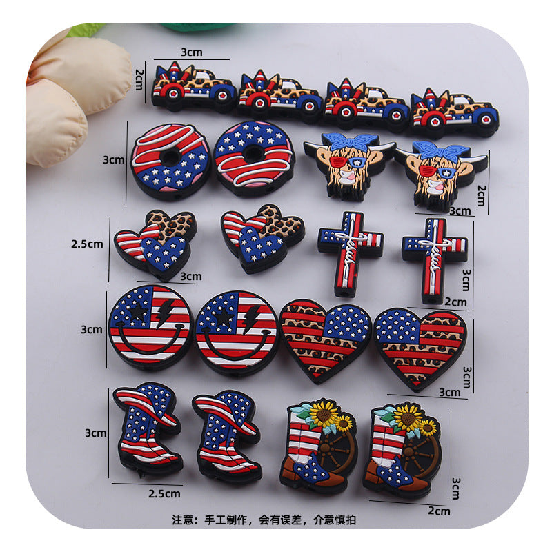 Wholesale  American Independence Day Focal Beads DIY Bead Accessories