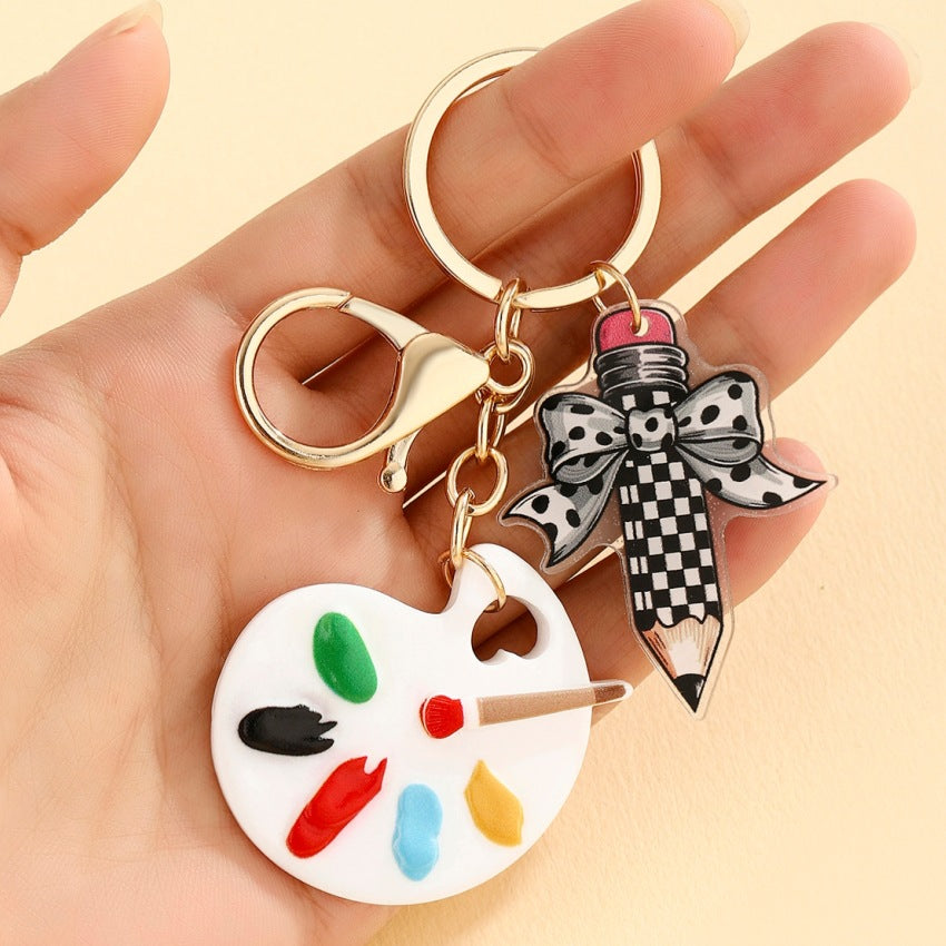 Wholesale Cute Paint Board Keychain Pendant