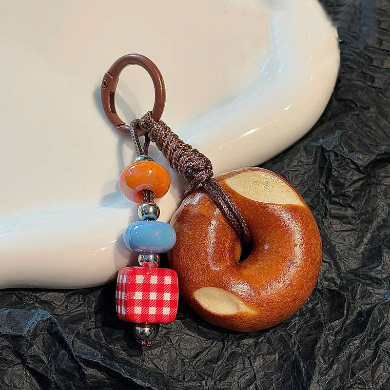Wholesale Simulated Bread Bagel Phone Strap Charm - Ins Style Creative DIY Keychain for Camera Bag,  Resale Jewelry Accessory