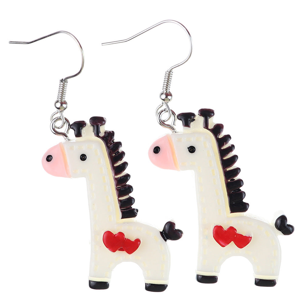 Wholesale fun cute cartoon animal pony earrings