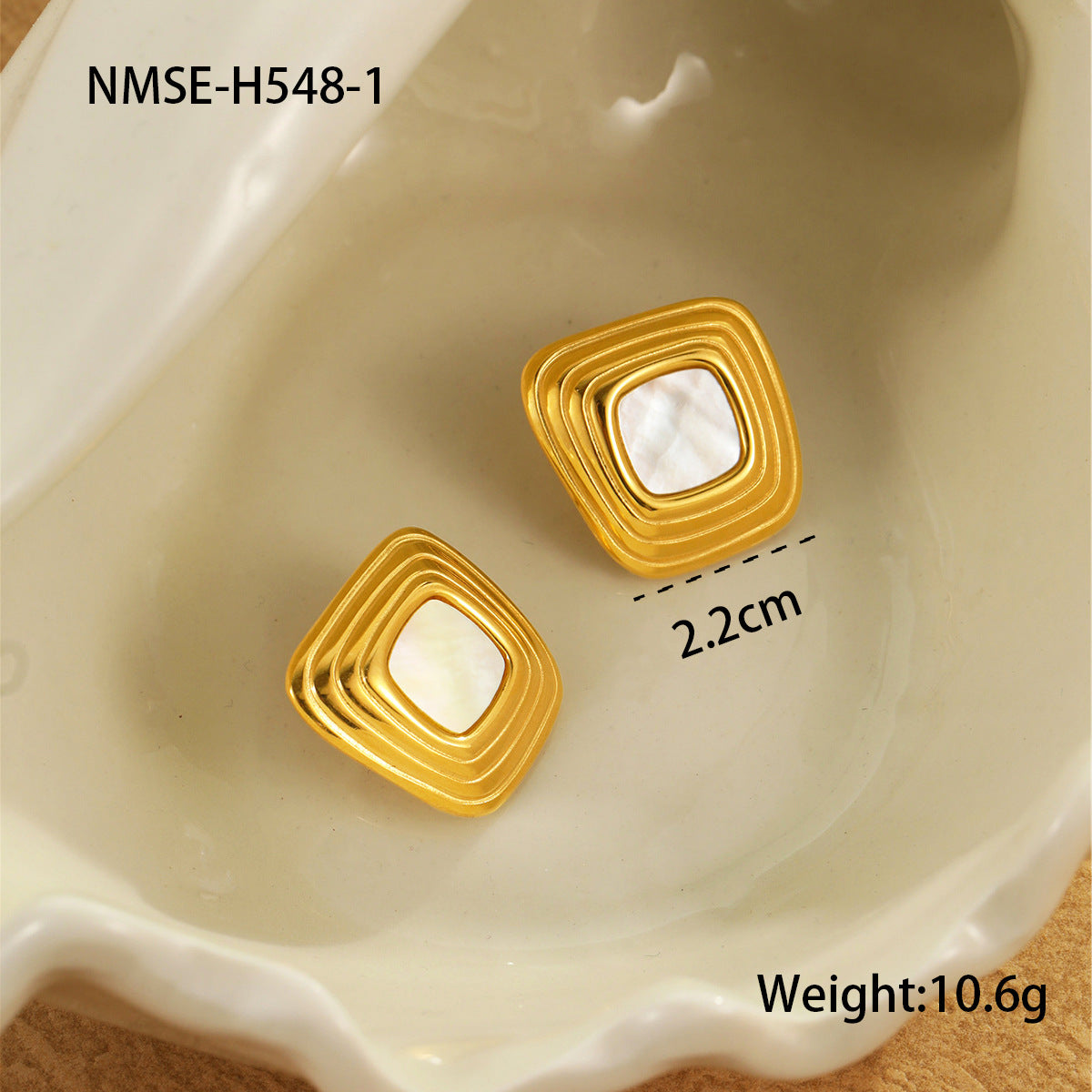 Wholesale Non-Fading  Geometric Threaded Stainless Steel Earrings