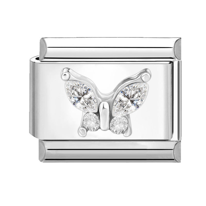 Wholesale Italian Charm Bracelet 9mm DIY Splicing Butterfly Series Stainless Steel Composable Bracelet