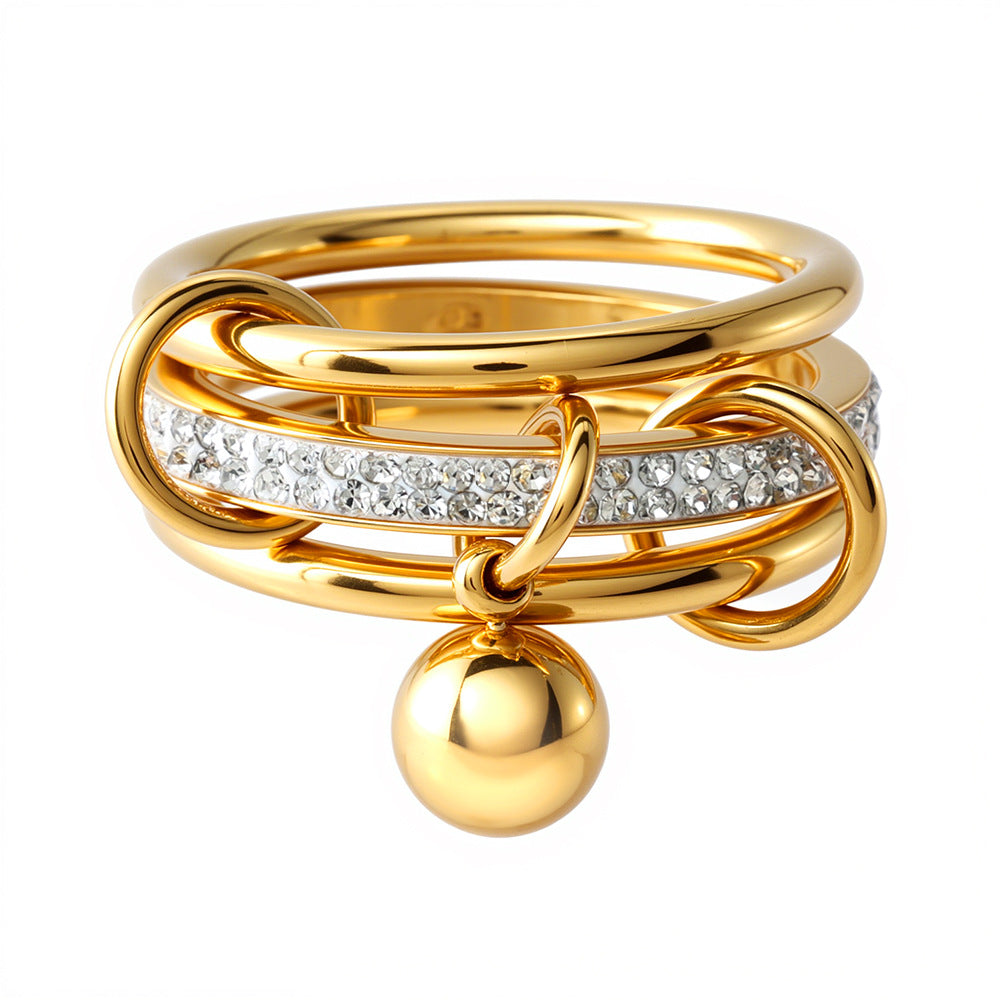 Wholesale Stainless steel zircon ring