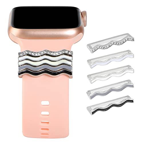 Wholesale Oil-Drip Diamond-Encrusted Five-Piece Set Smart Watch Silicone Strap Versatile Personalized DIY Trend Cross-Border