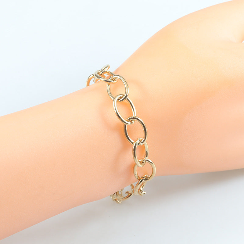 Wholesale chain paper clip bracelet bohemian simple adjustable multi-layer metal bracelet