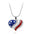 Wholesale American flag enamel red White blue heart-shaped Independence Day pendant necklace