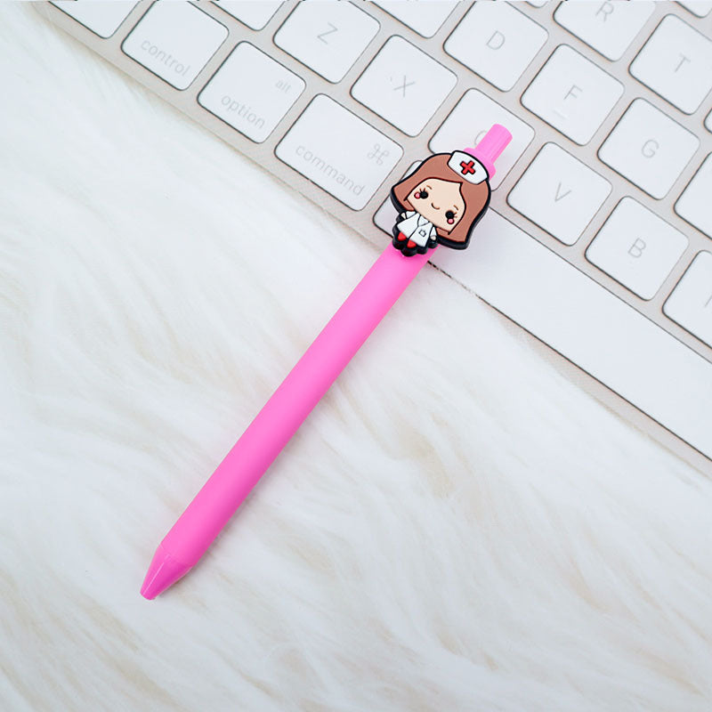 Wholesale  Cartoon PVC Creative Solid Color Doctor Medical 0.5 Pen Press Gel Pen