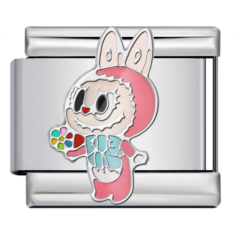 Wholesale 2pcs/pack  Italian Charm Bracelet 9mm DIY Splicing Anime Cute Cartoon Stainless Steel Composable Bracelet