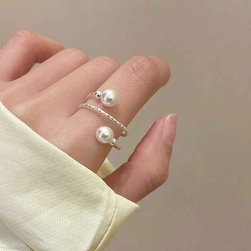 Wholesale Plated Fresh Water Pearl Zircon Butterfly Ring