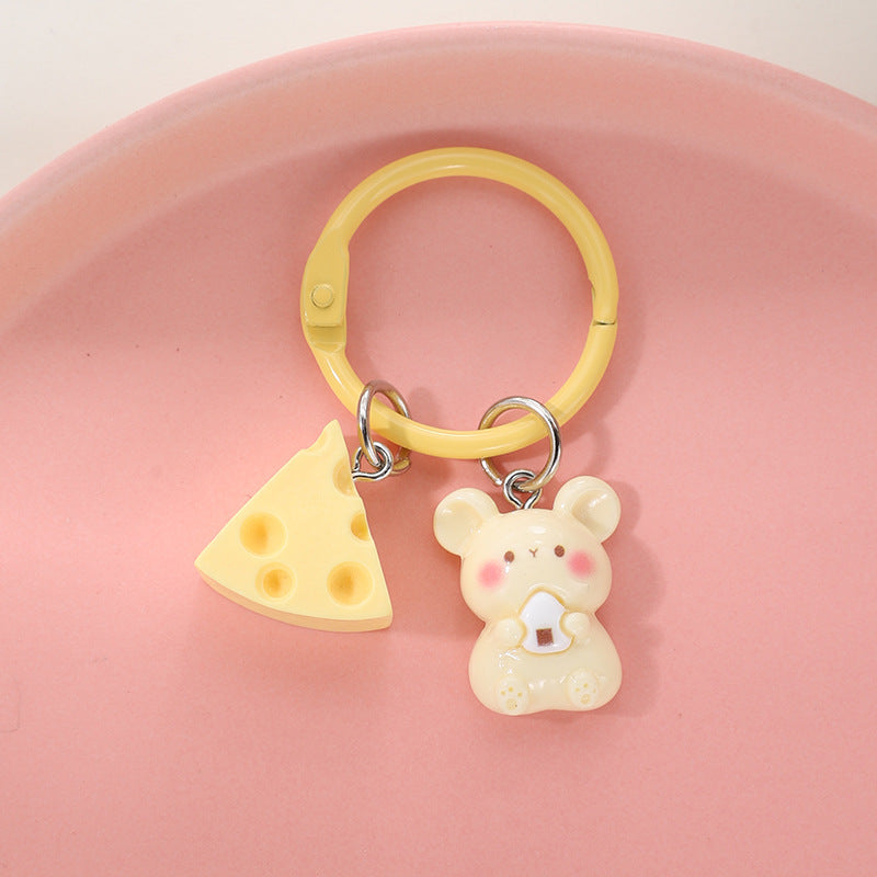 Wholesale Cartoon cute mouse pendant cheese keychain