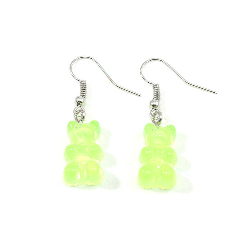 Wholesale Jelly Color Resin Bear Earrings Cute Earrings ACC-ES-YuChan003