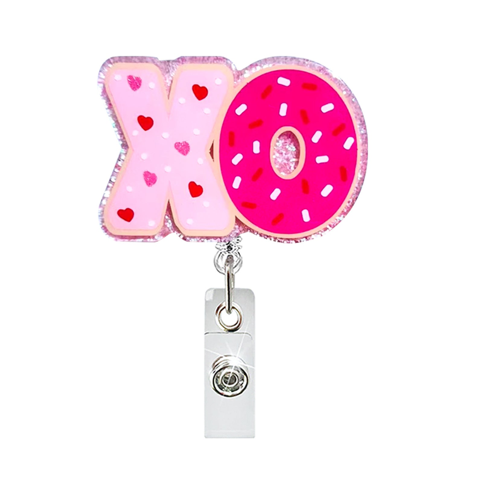 Wholesale Valentine' s Day Love Confession Acrylic Retractable ID Badge Clip - Fashion Accessory