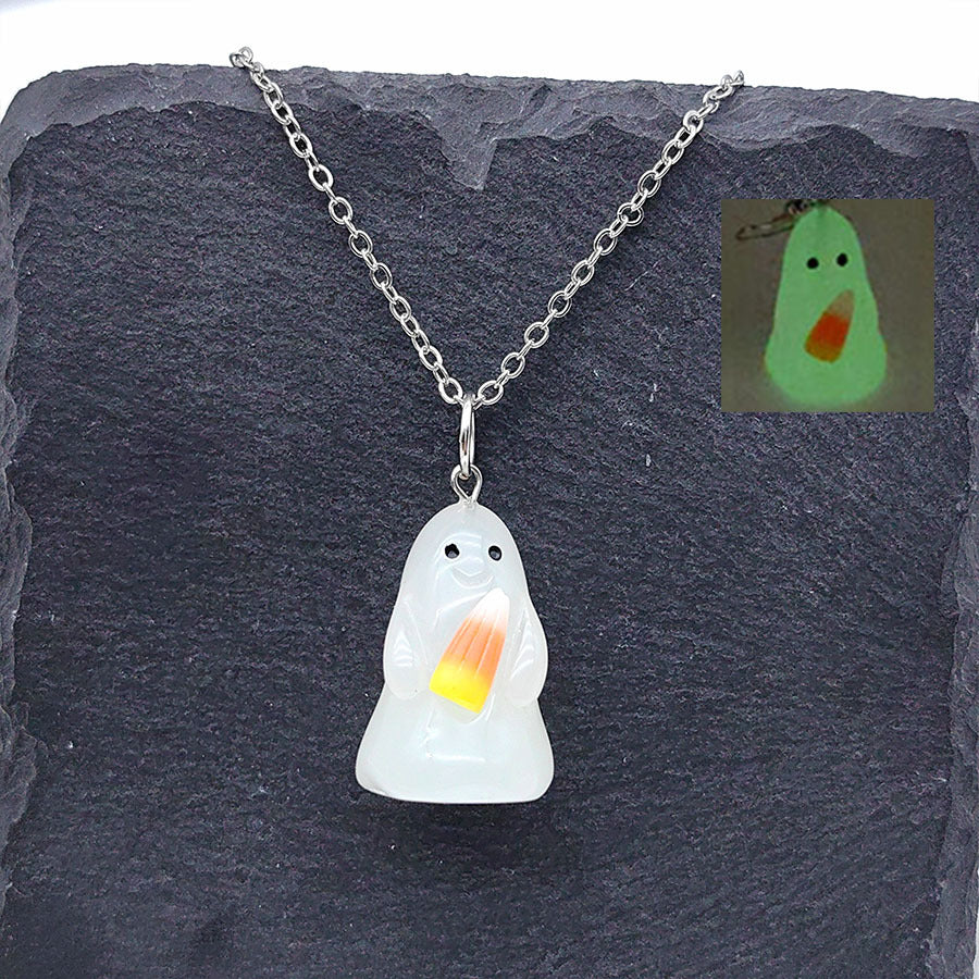 Wholesale Halloween Resin Pendant Luminous Earrings Necklaces ACC-NE-Xizhao001