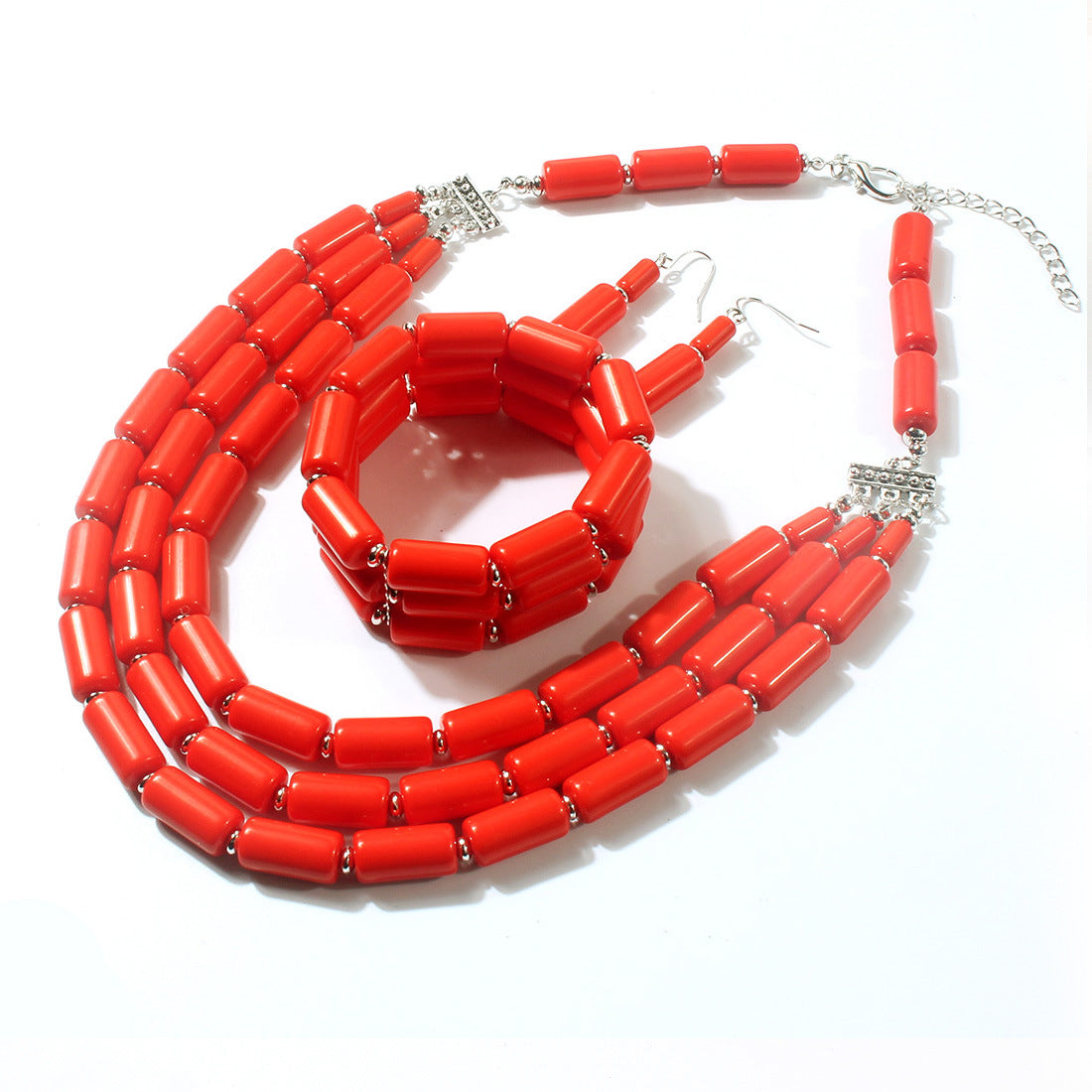 Wholesale Beaded Three-piece Multi-layer Necklace Set Bead Necklaces ACC-NE-Tengc001