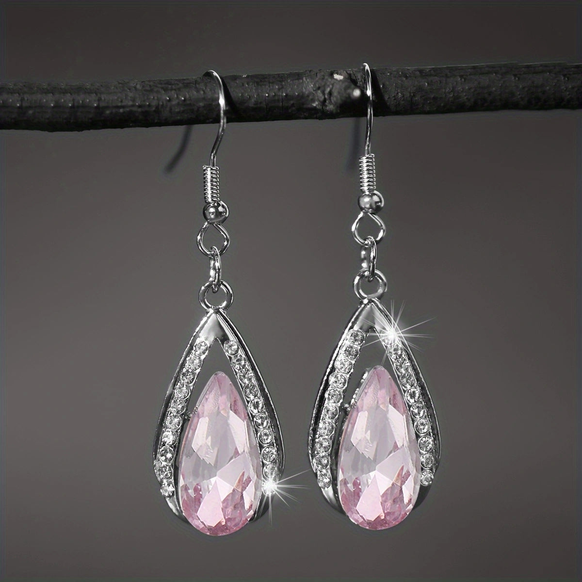 Wholesale  Fashion Flash Gothic Water Drops with Diamond Multi-color Earrings