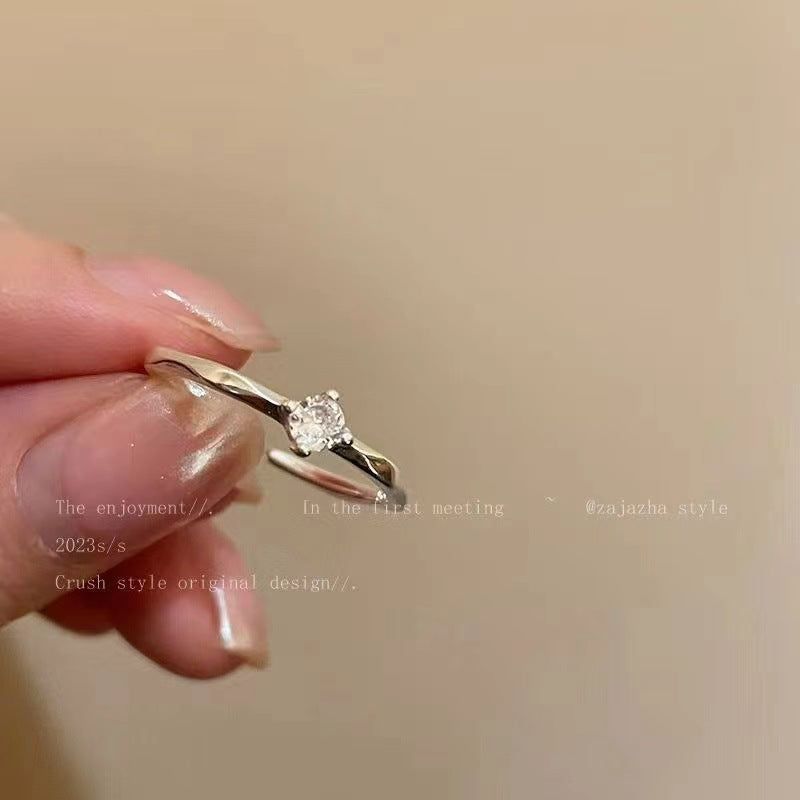 Wholesale  Bow Diamond Ring  Opening Adjustable Ring