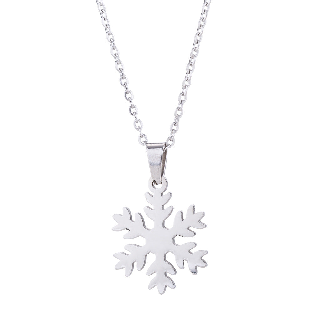 Wholesale Christmas Snowflake Pendant Choker Necklace Earrings Set ACC-NE-ShuangS001