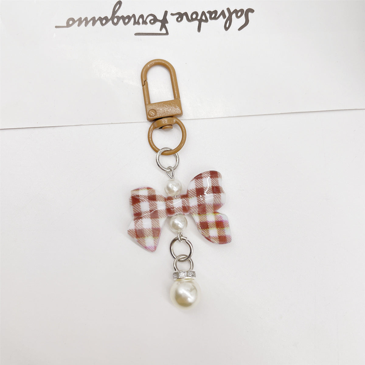 Wholesale Candy Colored Bowknot Texture Keychain Bag Charm Phone Accessory Gift