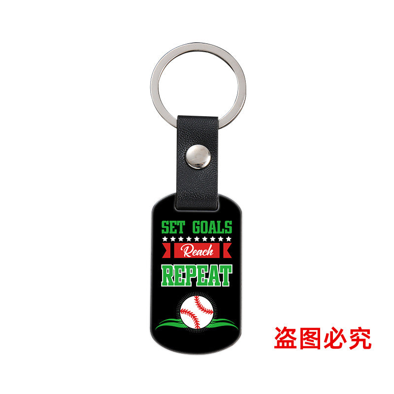 Wholesale Softball Baseball Sports Metal Leather Keychain ACC-KC-Ganggu036