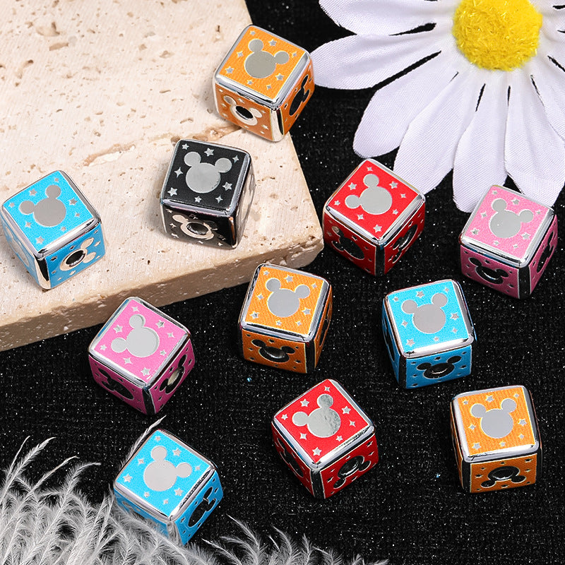 Wholesale 50pcs 14mm Acrylic Square Beads Color Printing Square Beads Diy Accessories ACCVIP-BDS-BLG001