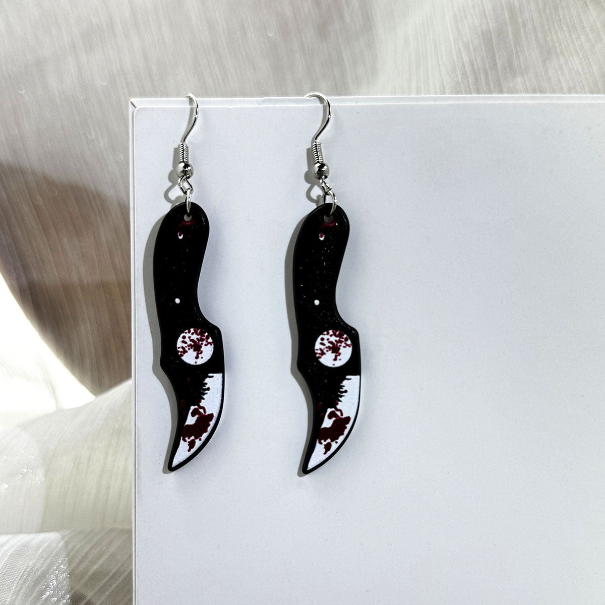 Wholesale Halloween kitchen knife  earrings