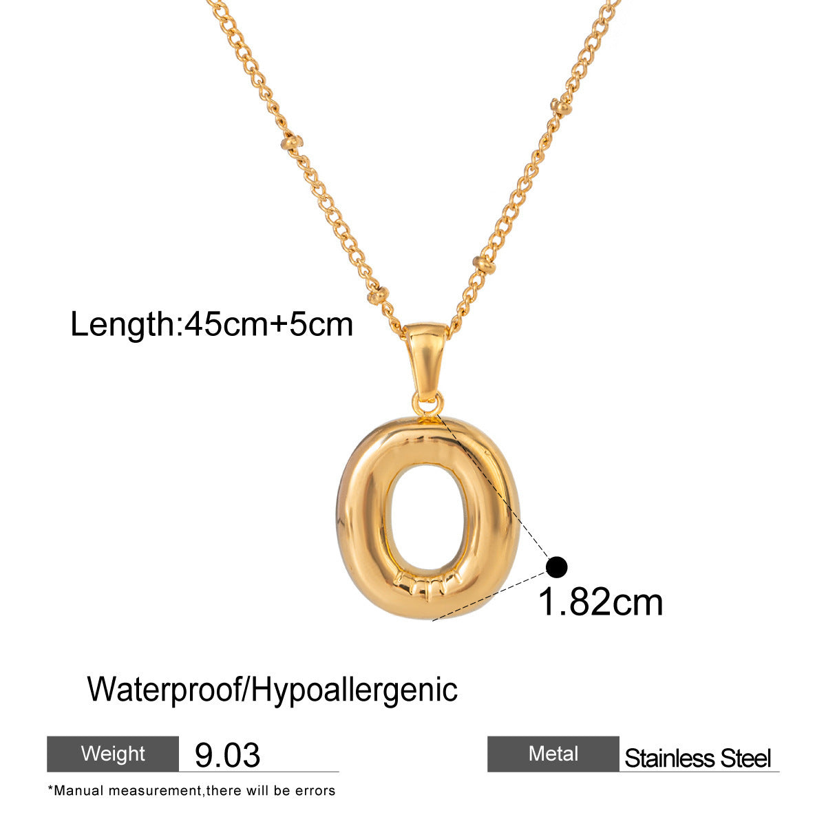 Wholesale Light Luxury Stainless Steel Initial Necklace