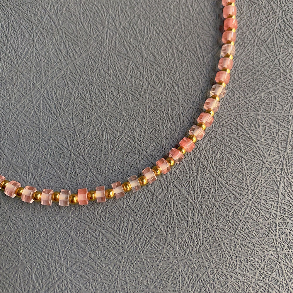 Wholesale Natural Stone Colored Necklace Clavicle Chain Handmade Beaded Multi-color Stacked Neck Necklace Choker Necklace ACC-NE-Yazhi002