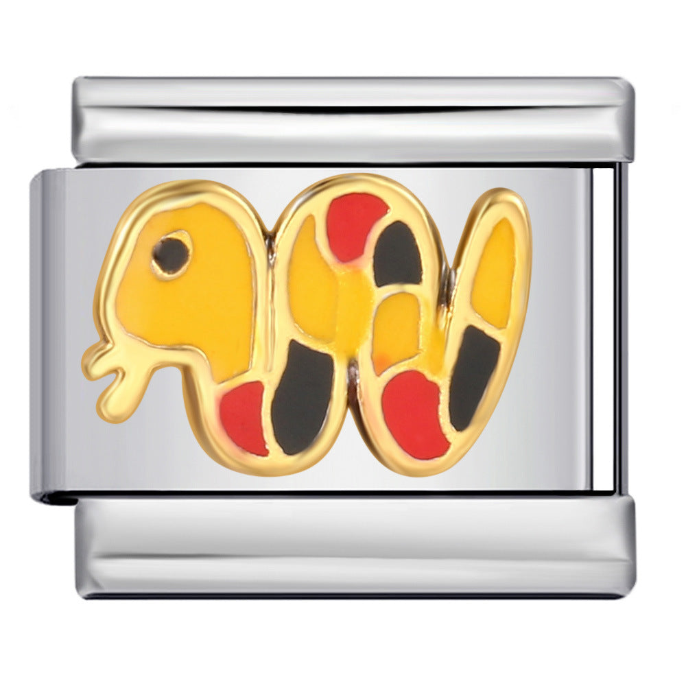 Wholesale Italian Charm Bracelet 9mm DIY Splicing Removable Oil Drop Animal Stainless Steel Composable Bracelet