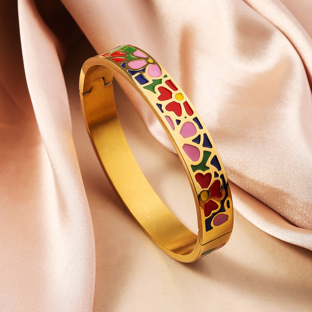 Wholesale Titanium Steel Enamel Bracelet ACC-BT-Ruif007