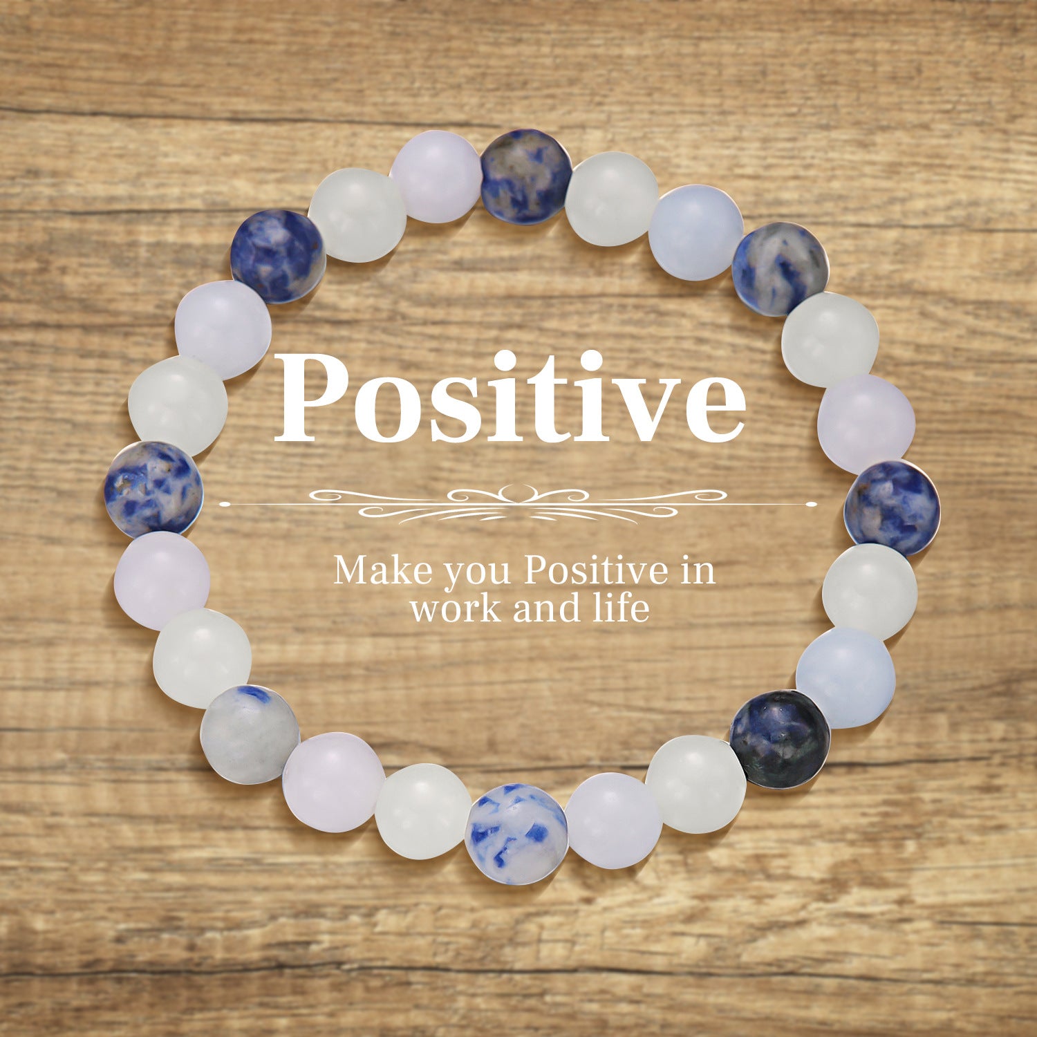 Wholesale Natural Stone Geometric Beaded Bracelet 8mm Natural Stone Elastic Bracelet